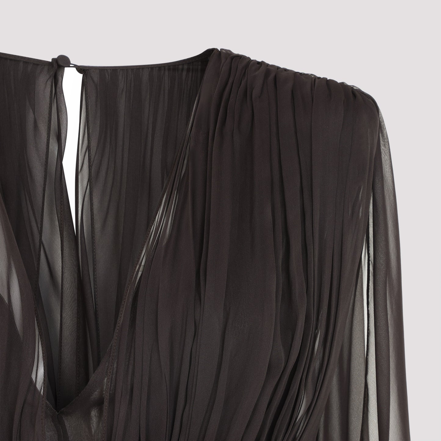 Brown Chiffon Long Dress