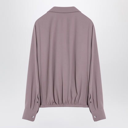 Pink Viscose Blend Drawstring Shirt
