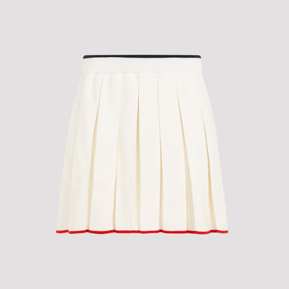 full needle stitch mini pleated skirt-image-1