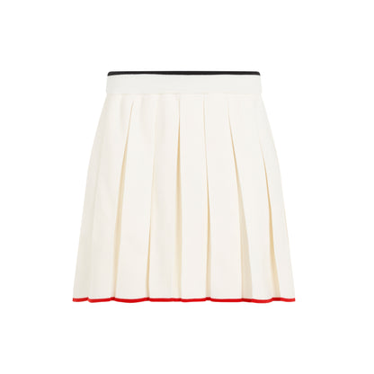 full needle stitch mini pleated skirt-image-2