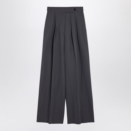 Taupe Wool-blend Wide Trousers