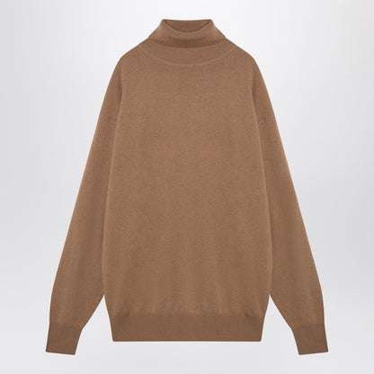 Beige Cashmere Turtleneck Jumper