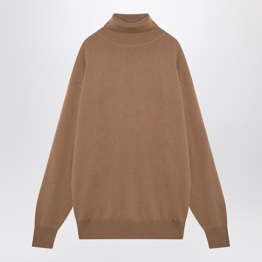 Beige Cashmere Turtleneck Jumper