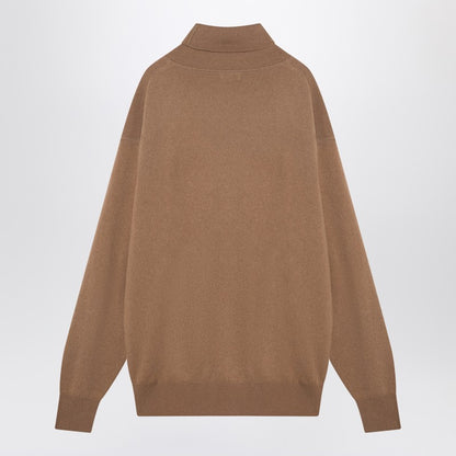 Beige Cashmere Turtleneck Jumper