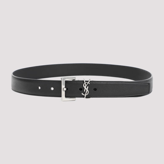 Black Leather YSL Belt