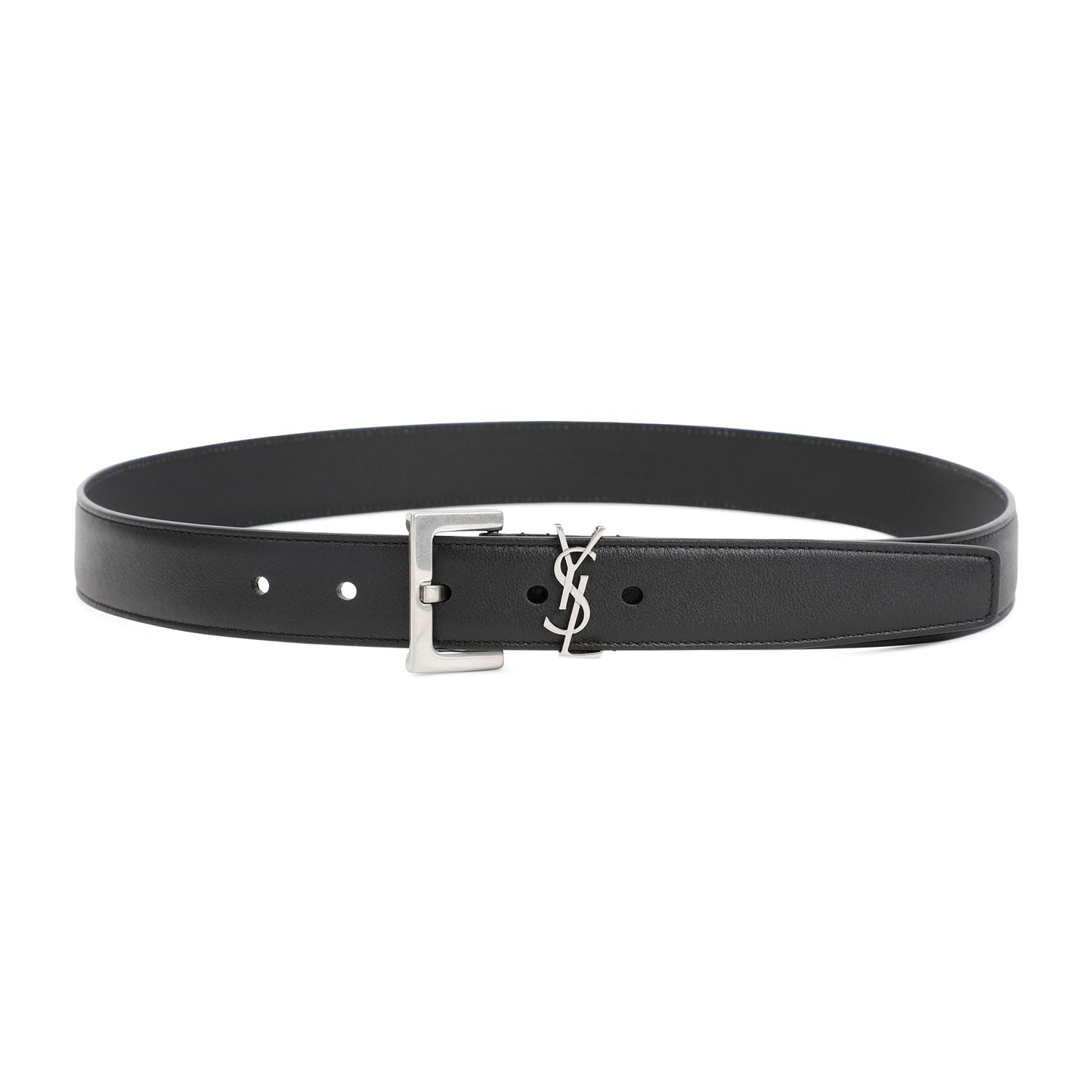Black Leather YSL Belt