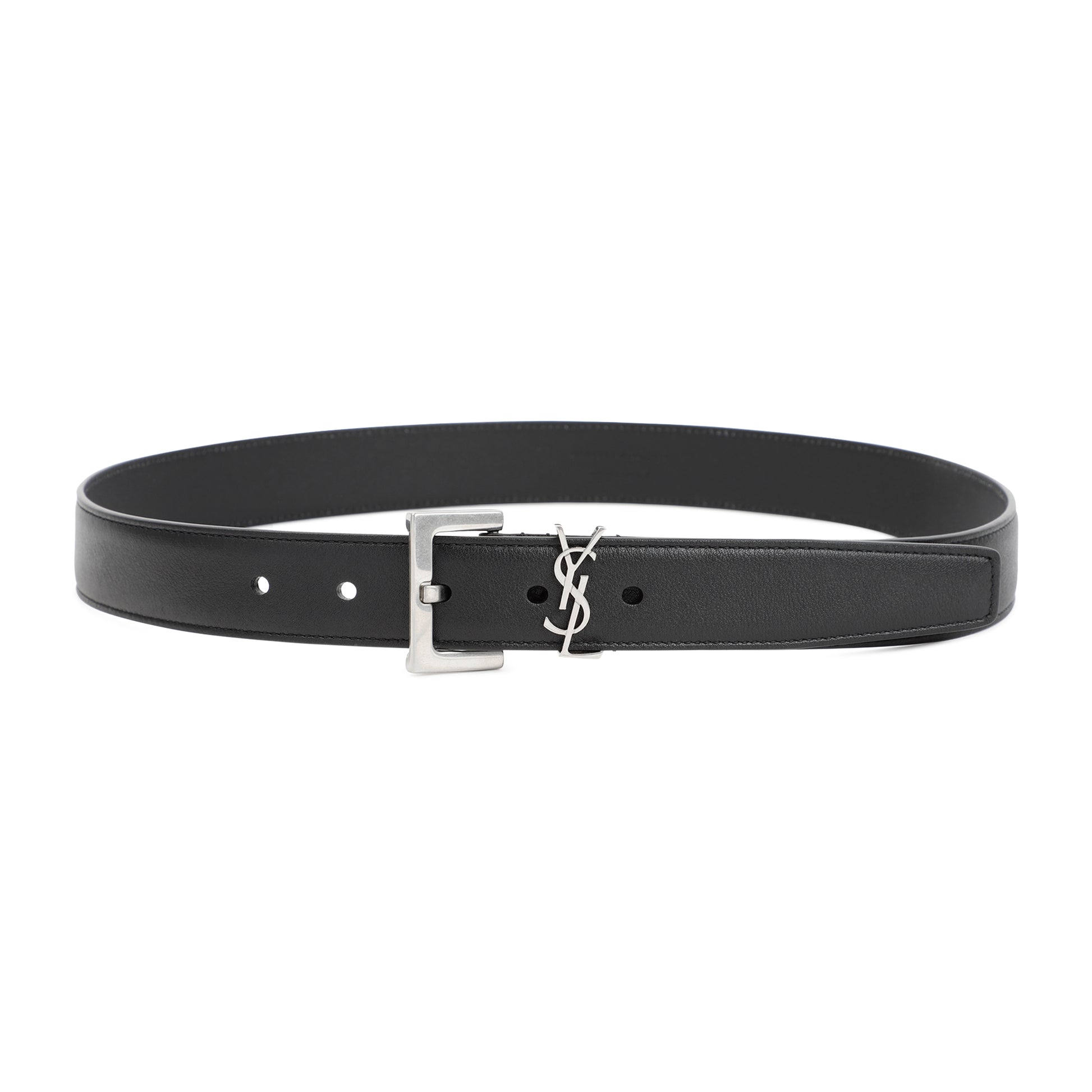 Black Leather YSL Belt