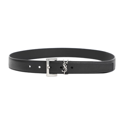 Black Leather YSL Belt