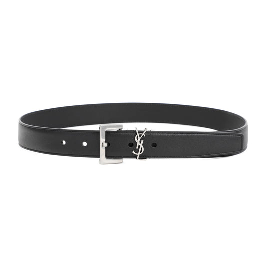Black Leather YSL Belt