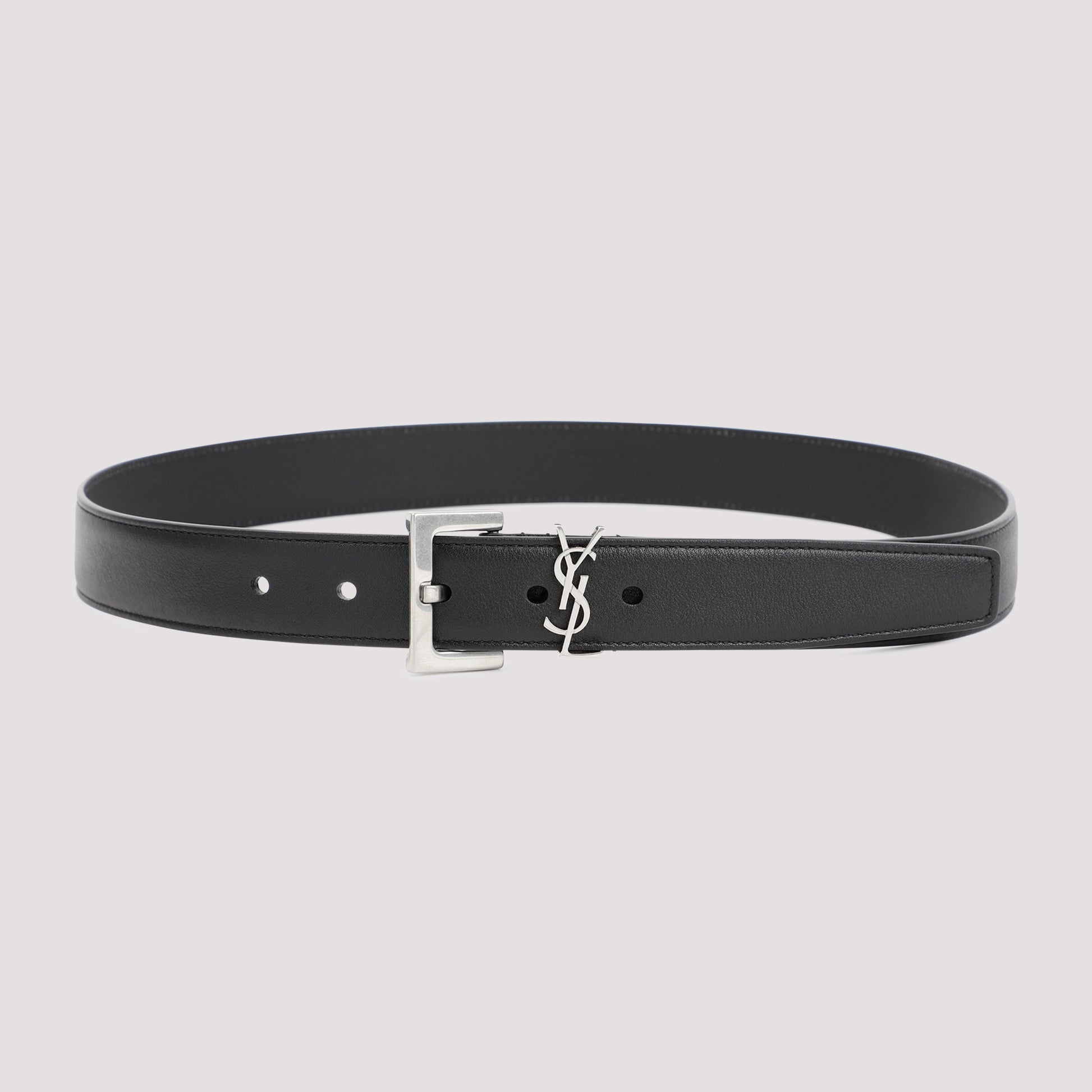 Black Leather YSL Belt