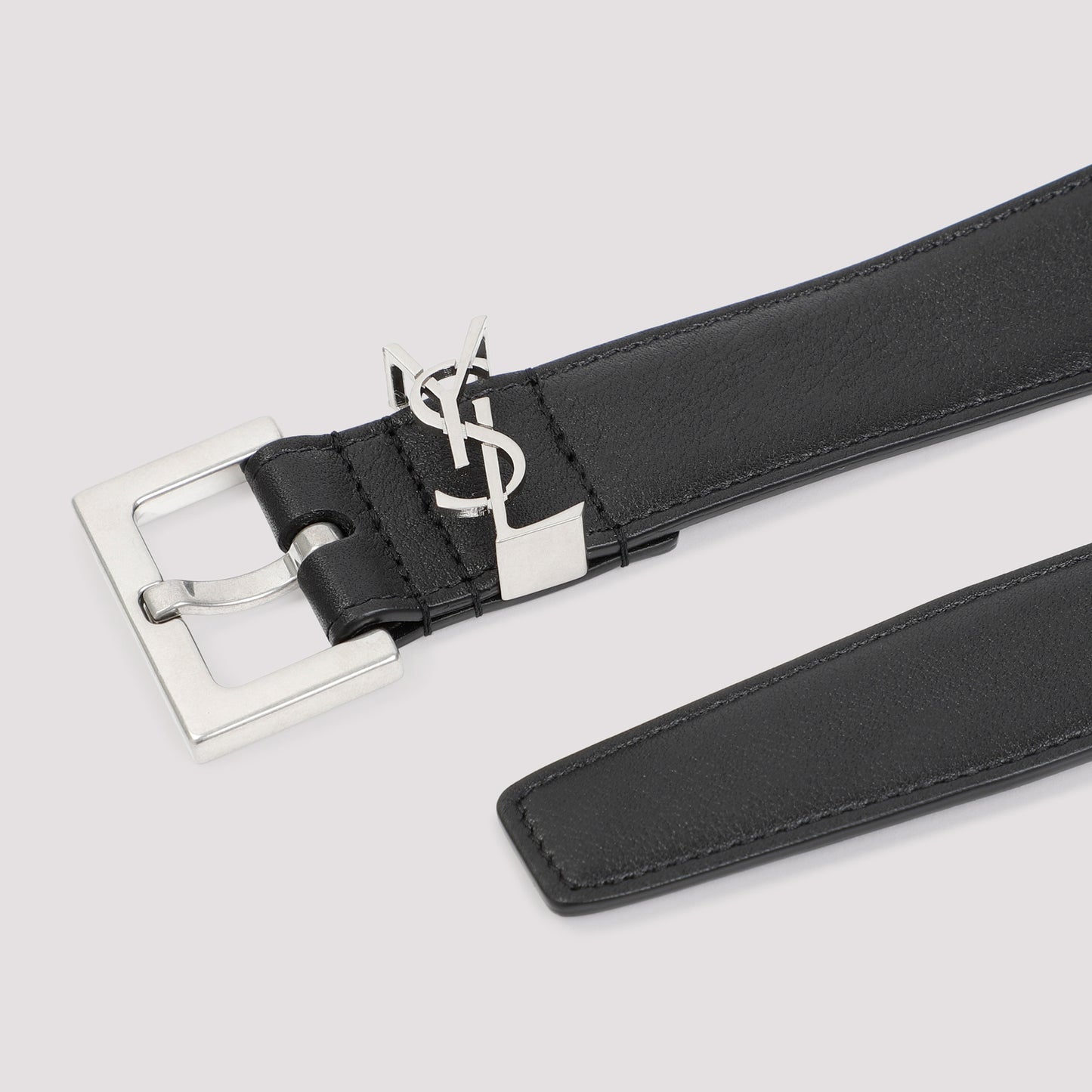 Black Leather YSL Belt