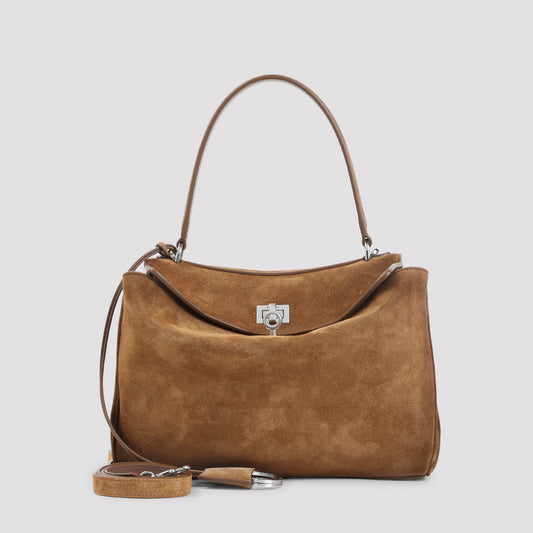 Camel Suede Leather Rodeo Top Handle S Handbag