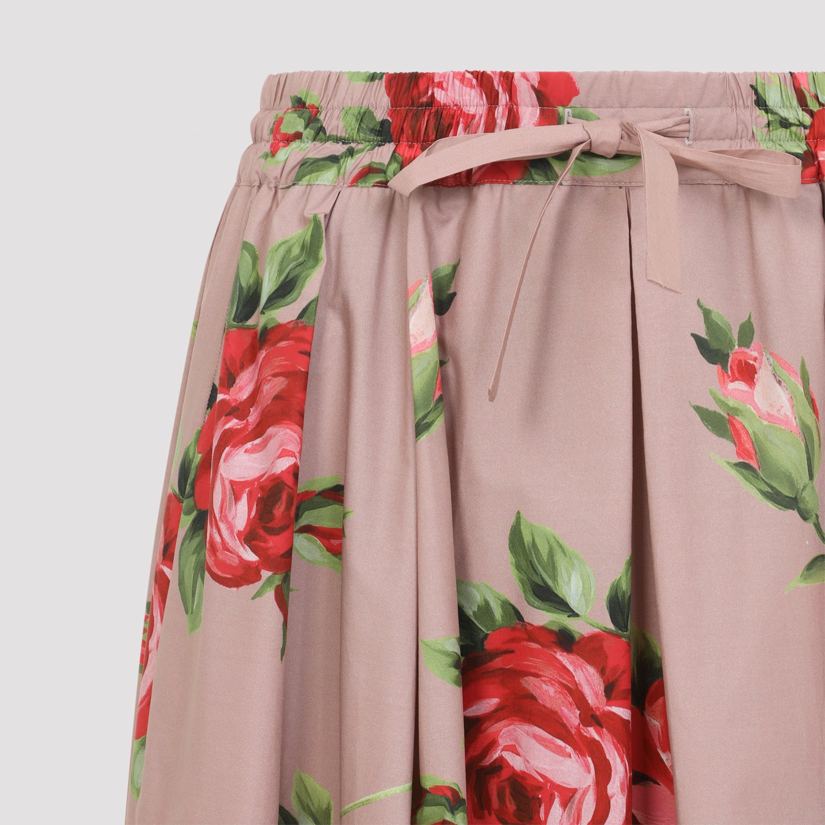 Pink Cotton Midi Skirt