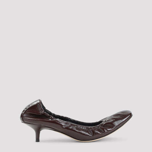 Oxblood Brown Calf Leather Low Pucker 45 Pumps