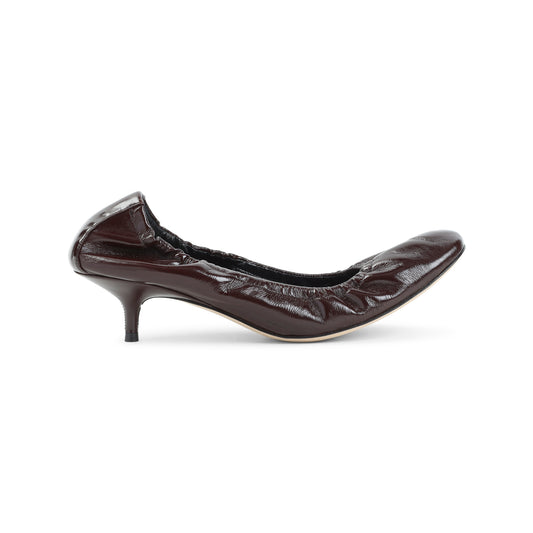 Oxblood Brown Calf Leather Low Pucker 45 Pumps