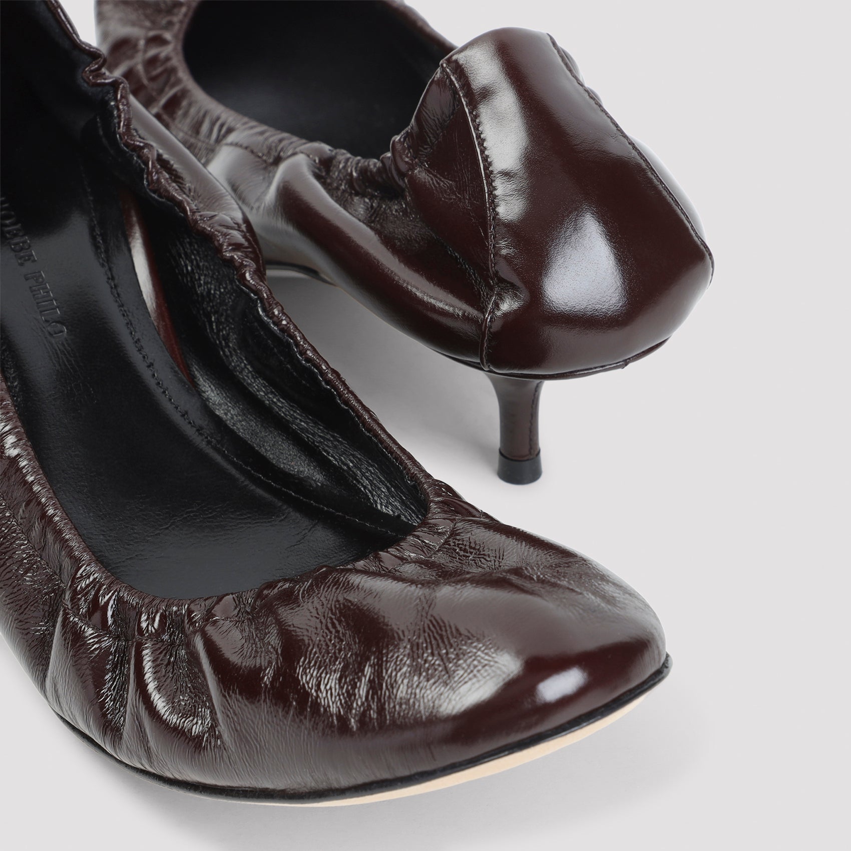 Oxblood Brown Calf Leather Low Pucker 45 Pumps