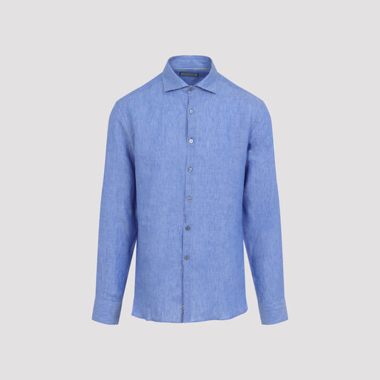 Bright Blue Linen Shirt