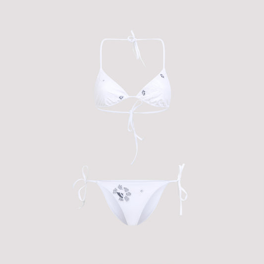 Embroidery White Bikini