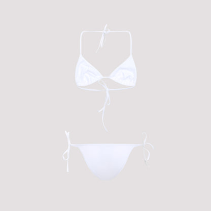 Embroidery White Bikini