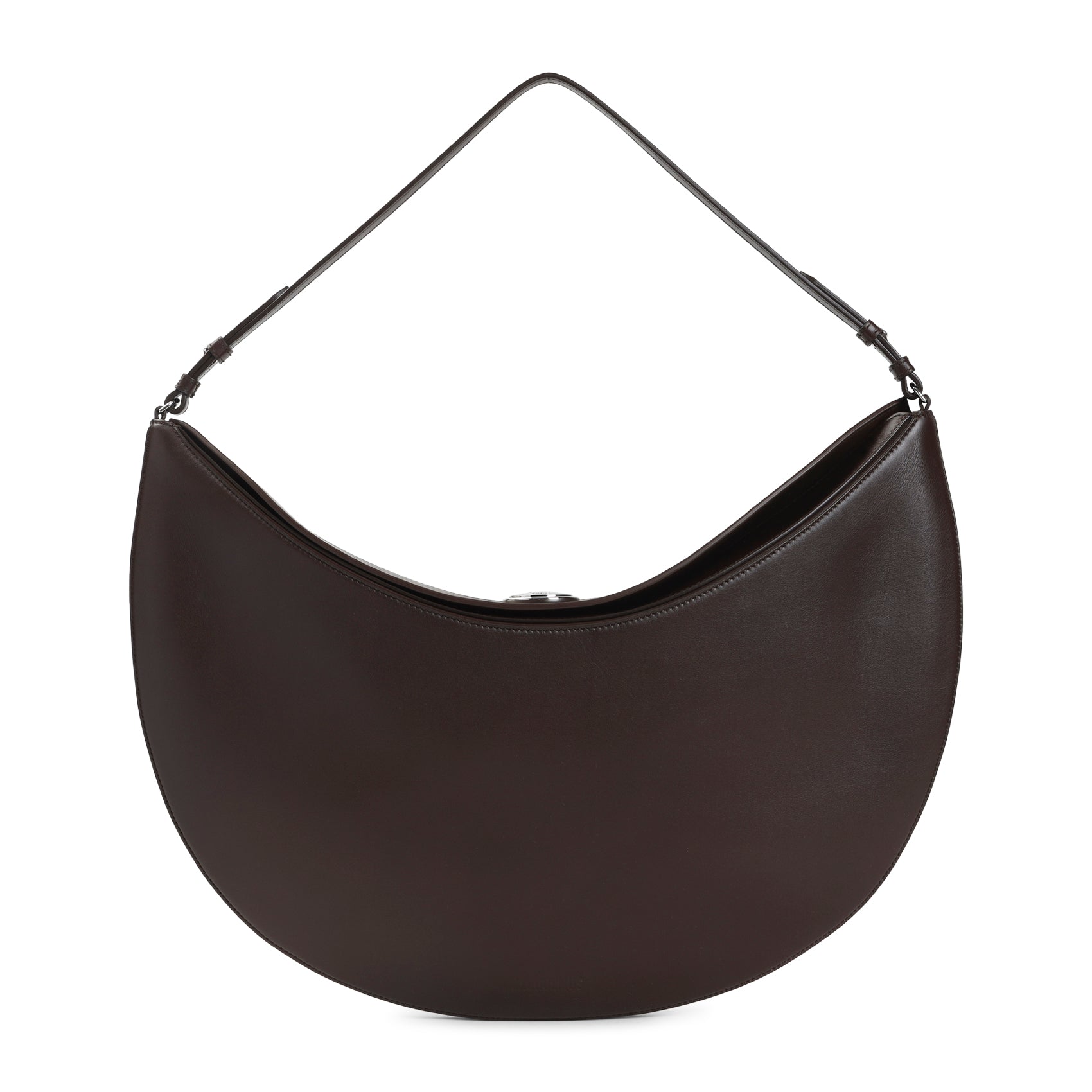Midnight Brown Leather Le Calisso Rond Handbag