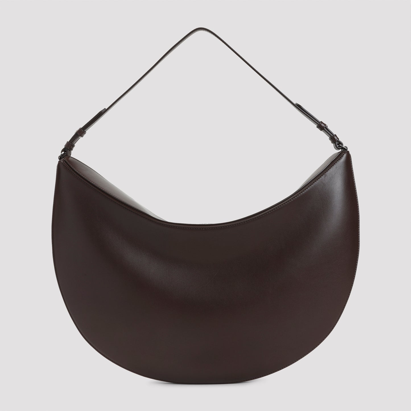 Midnight Brown Leather Le Calisso Rond Handbag