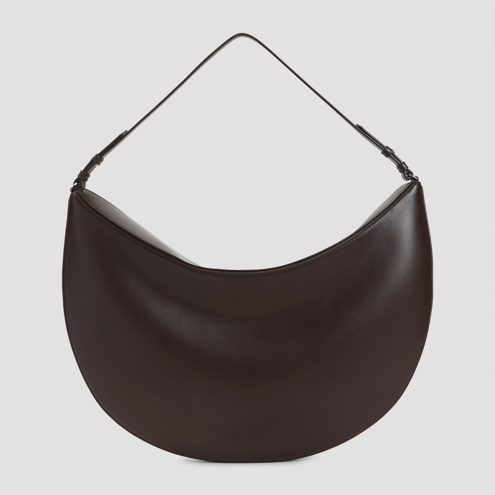 Midnight Brown Leather Le Calisso Rond Handbag