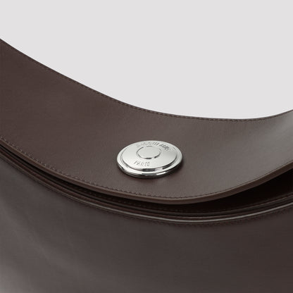 Midnight Brown Leather Le Calisso Rond Handbag