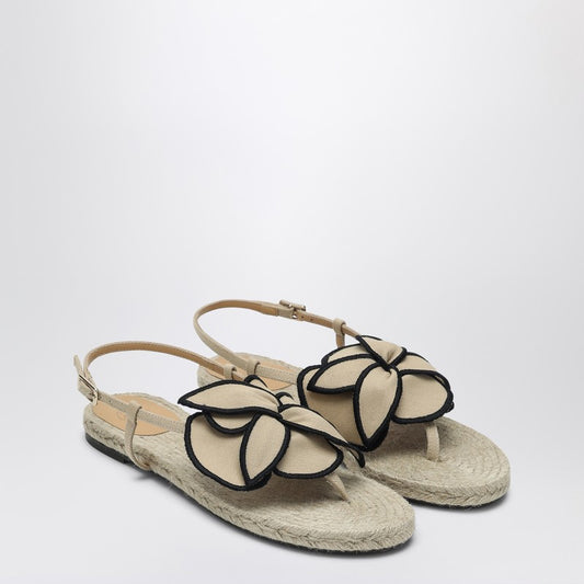 Sandal In Sand Color With Flower