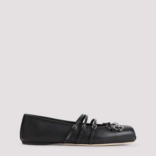 horsebit leather ballerinas-image-1