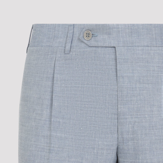 Light Blue Linen and Wool Suit