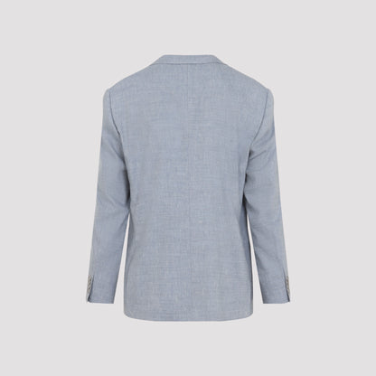 Light Blue Linen and Wool Suit
