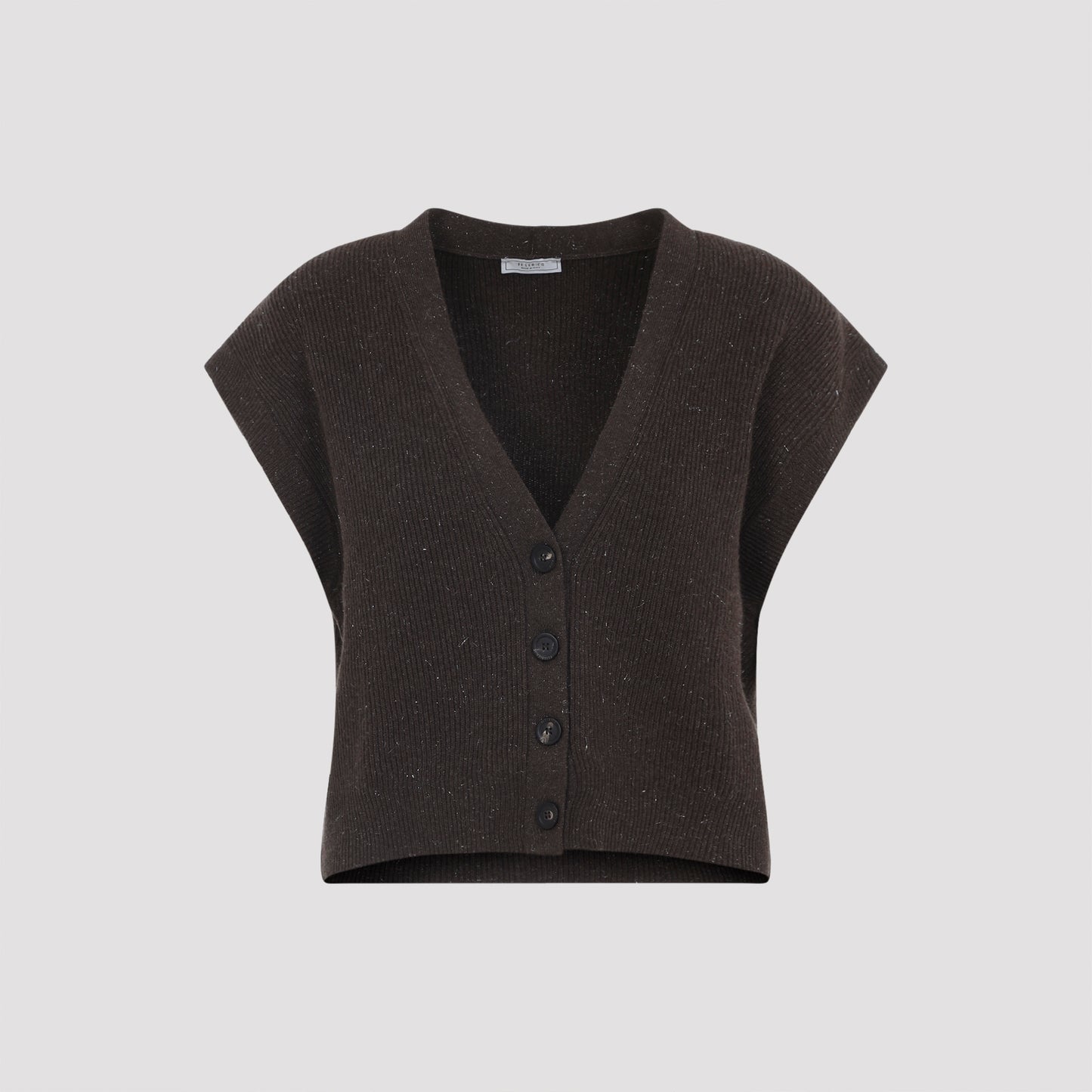 lurex sleeveless cardigan-image-1
