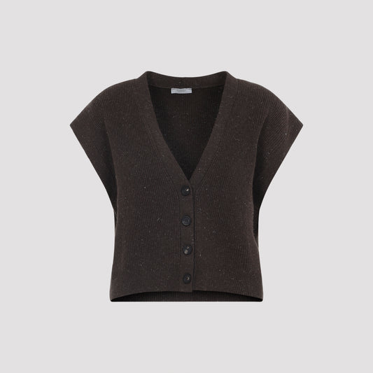 lurex sleeveless cardigan-image-1