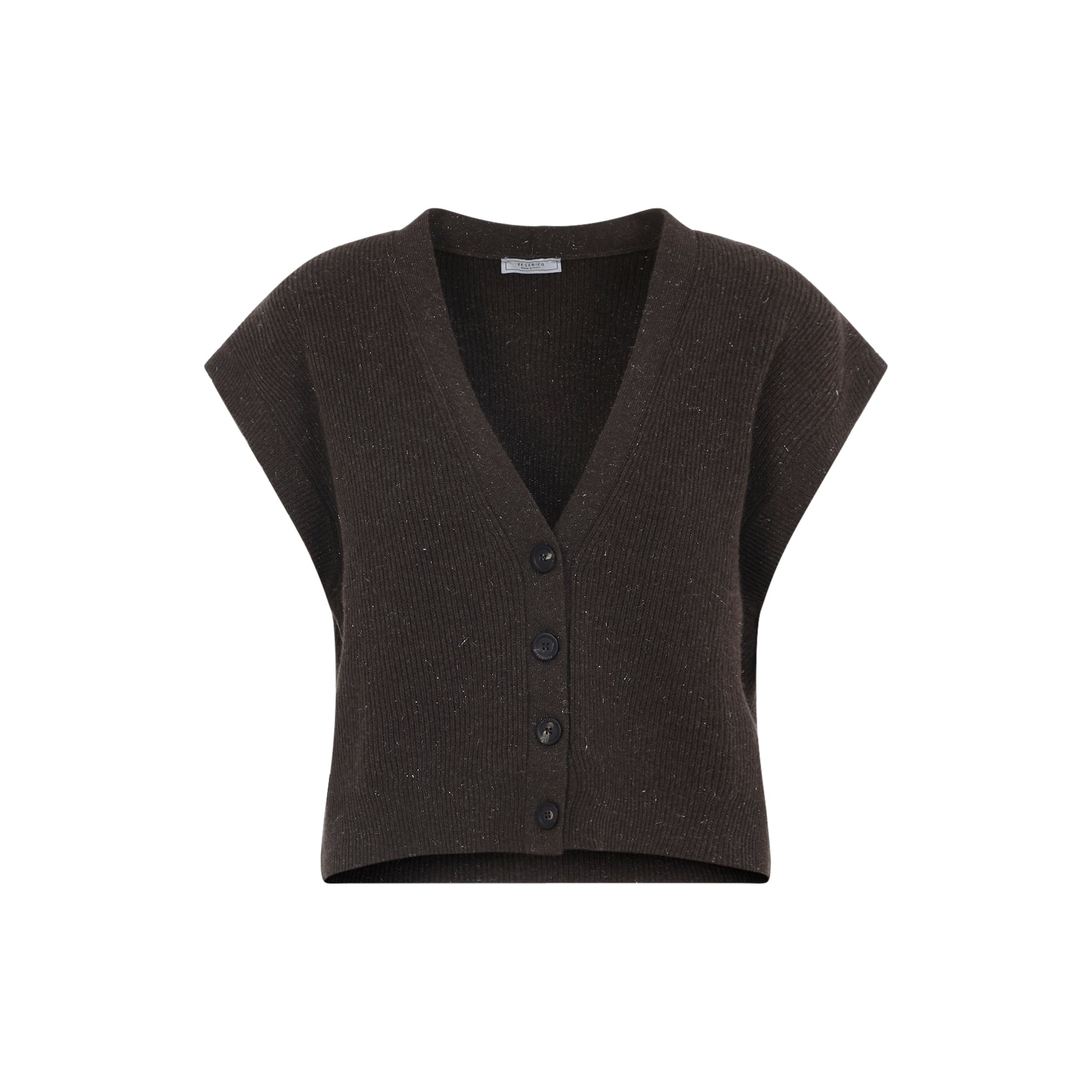 lurex sleeveless cardigan-image-2