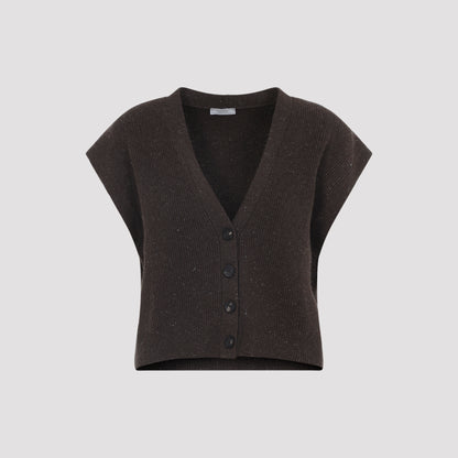 lurex sleeveless cardigan-image-3