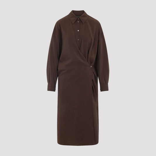 straight collar twisted dress-image-1