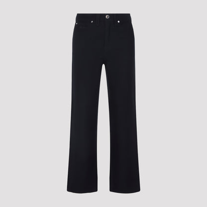 Blue 5-pocket Cotton Pants