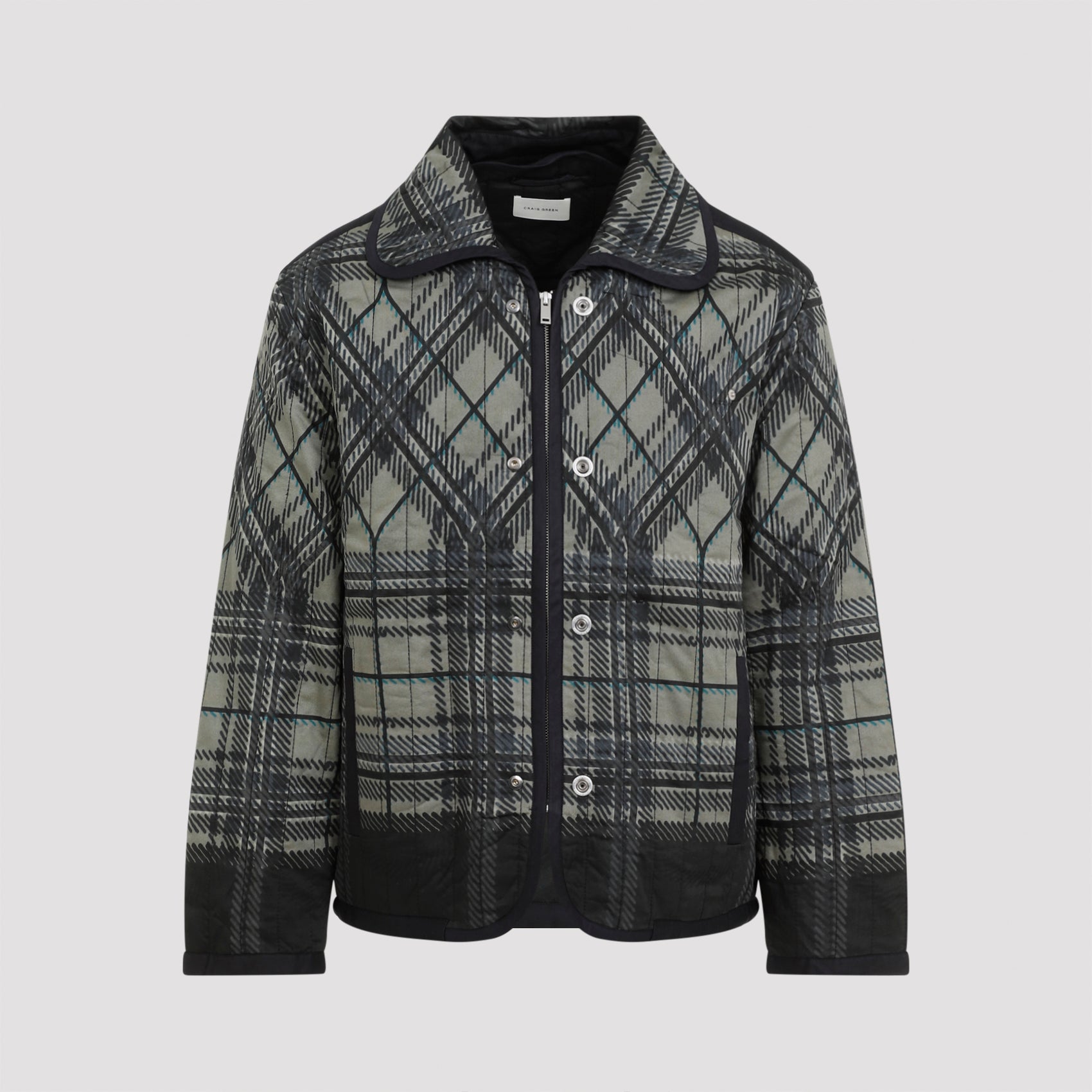 quilted plaid fade jacket-image-1