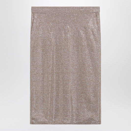 Midi Skirt With Silver Rhinestones