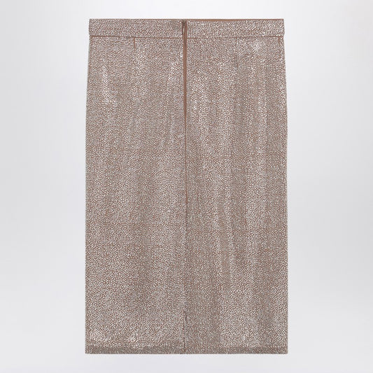 Midi Skirt With Silver Rhinestones