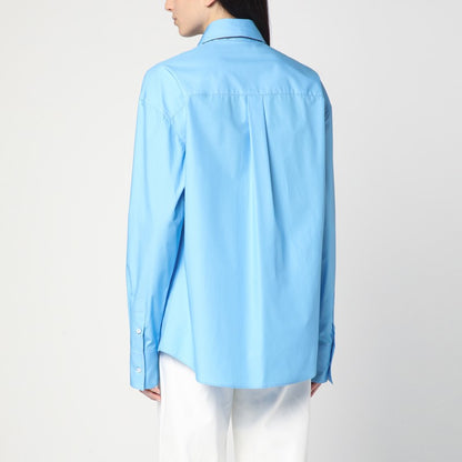 Light Blue Shirt With Rhinestone Scarf