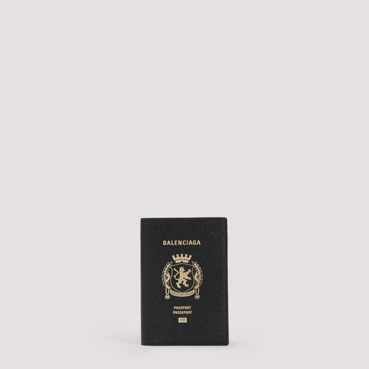 Black Leather Passport Holder