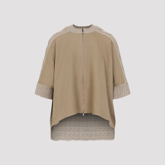 Desert Beige Linen Eresia Cable Cardigan