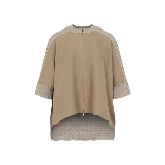 Desert Beige Linen Eresia Cable Cardigan