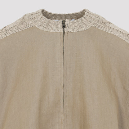 Desert Beige Linen Eresia Cable Cardigan