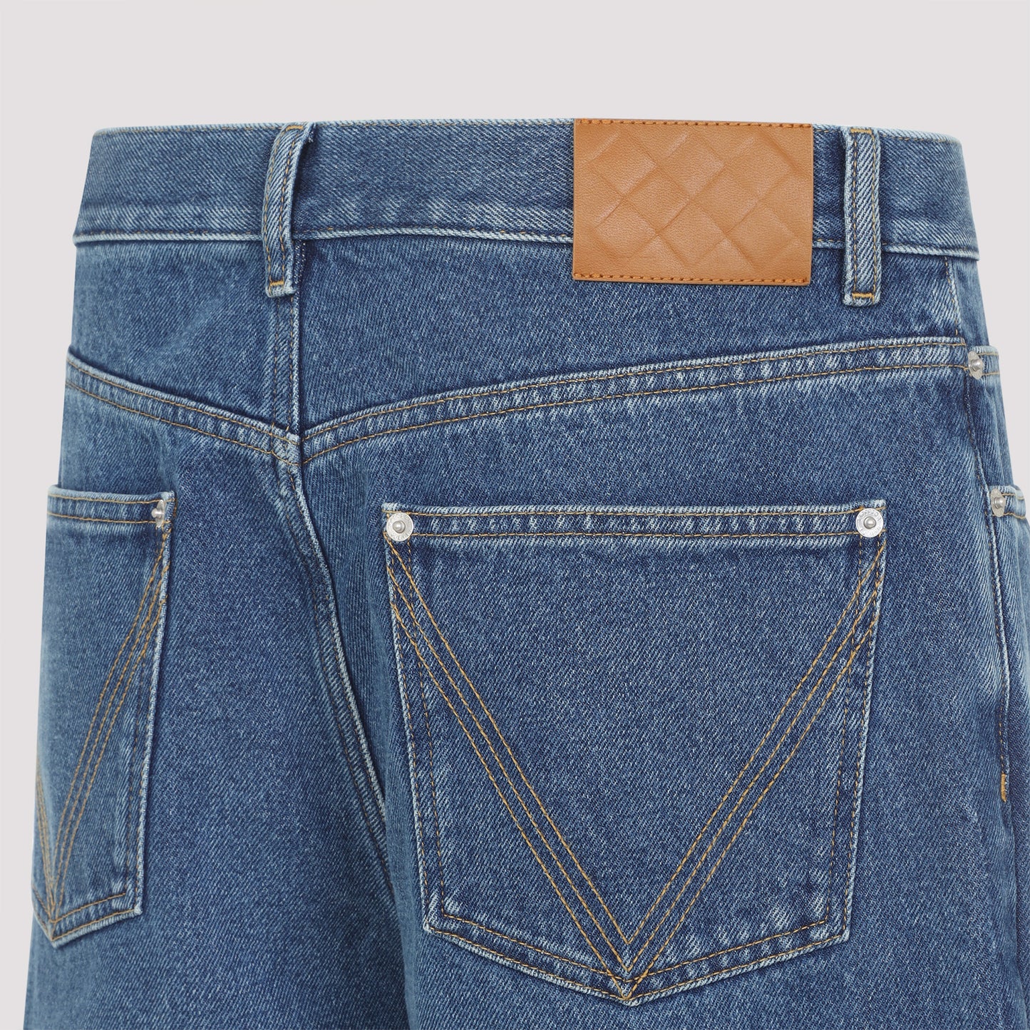 Mid Blue Cotton Wide Fit Jeans