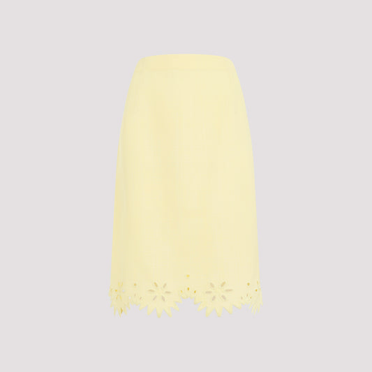 grainy english embroidery midi skirt-image-1