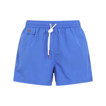 Light Blue Polyester Swim Shorts