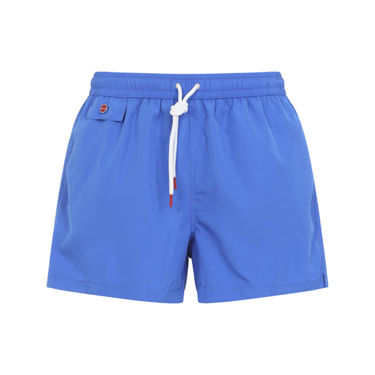 Light Blue Polyester Swim Shorts