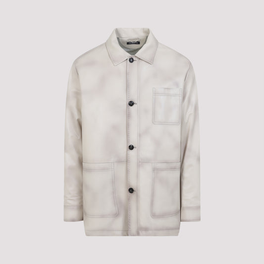 Beige Lamb Leather Jacket